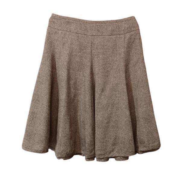 AKRIS PUNTO‎ Circle Skirt Wool Silk Blend Flouncy Brown Tweed Size 6 Skater - Picture 14 of 16